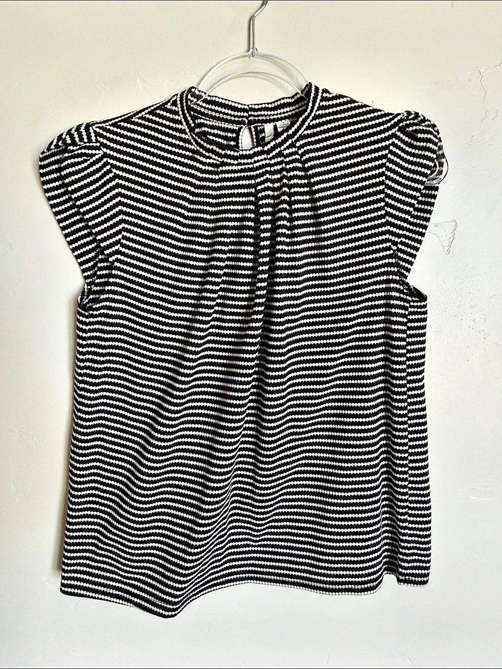 Striped Blouse in Black & White Size Small